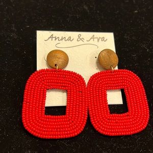 Anna & Ava Earrings! New with tags! Red!